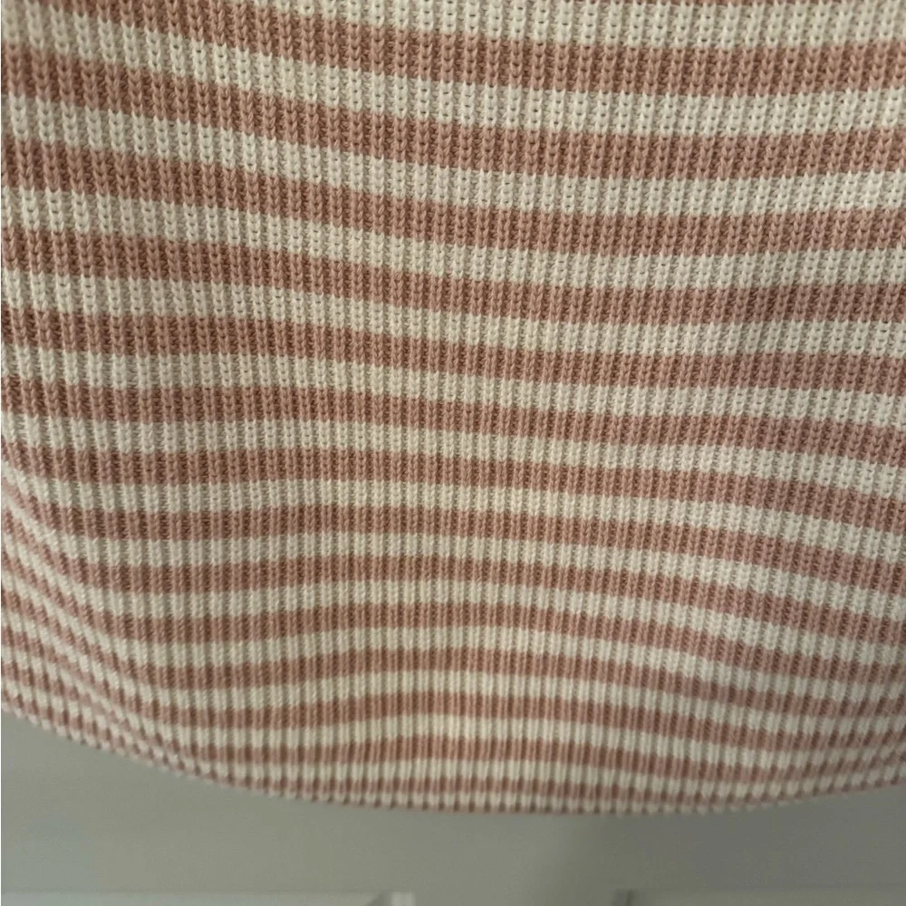 J. Crew Pink and White Stripe Long Sleeve Sweater size M